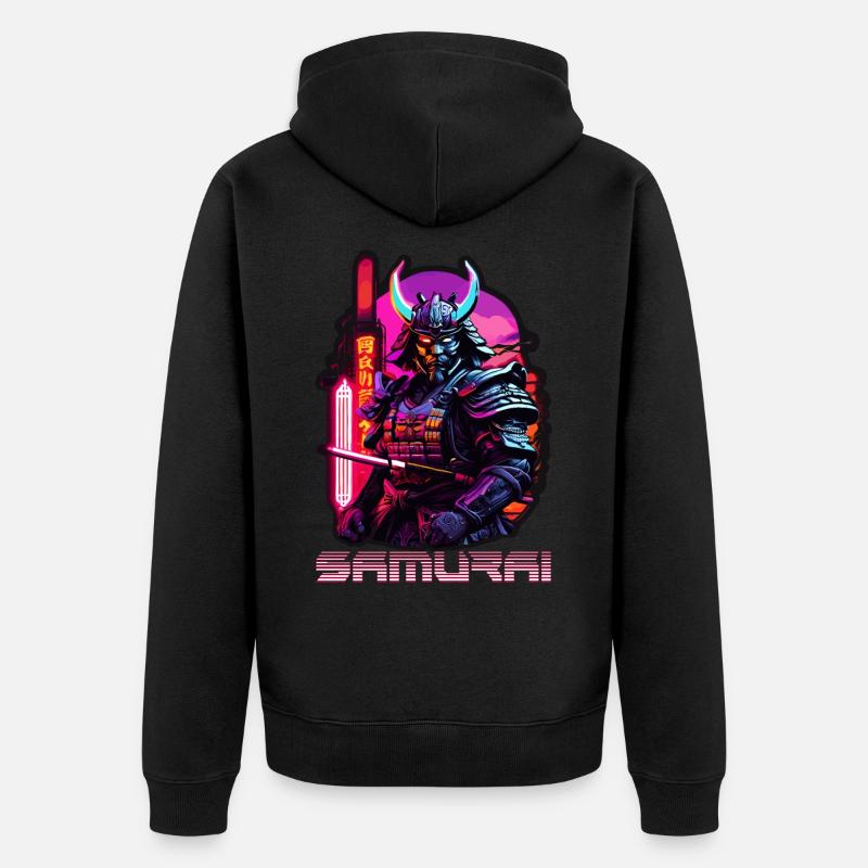 samouraï - Veste à capuche bio Premium Unisexe - noir