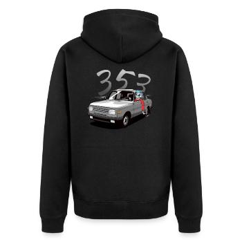 Wartburg 353 with driver - Unisex Premium Organic Zip Hoodie - black - Back - Nico (187cm)
