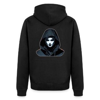 Fille gothique en sweat à capuche - Veste à capuche bio Premium Unisexe - noir - Dos - Nico (187cm)