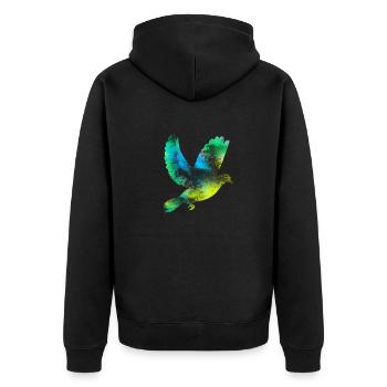 Pigeon Gift Idea Animals Kids Birthday - Unisex Premium Organic Zip Hoodie - black - Back - Nico (187cm)