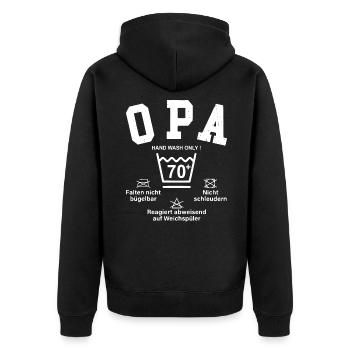 OPA - Plus de 70 instructions de lavage amusantes - Veste à capuche bio Premium Unisexe - noir - Dos - Nico (187cm)