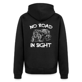 No Road In Sight Jeeps - Unisex Premium Organic Zip Hoodie - black - Back - Nico (187cm)