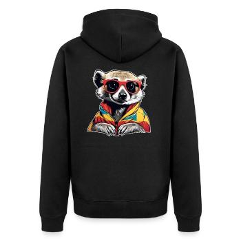 Suricate coquin avec lunettes de soleil - Veste à capuche bio Premium Unisexe - noir - Dos - Nico (187cm)