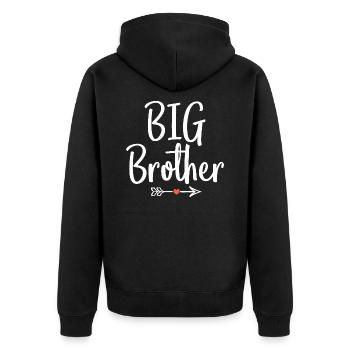 großer bruder großer bruder geschenk - Unisex Premium Bio Zip Hoodie - Schwarz - Hinten - Nico (187cm)