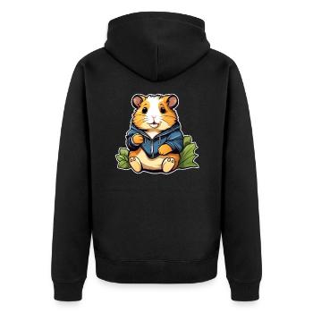 Hamster doré mignon avec sweat à capuche - Veste à capuche bio Premium Unisexe - noir - Dos - Nico (187cm)