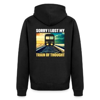 Voie de locomotive de conducteur de train Drôle d’idée cadeau - Veste à capuche bio Premium Unisexe - noir - Dos - Nico (187cm)