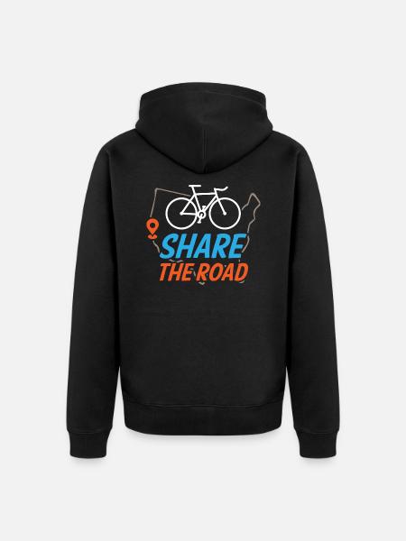 Share The Road - Unisex Premium Organic Zip Hoodie - black