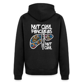Pas cool Pancréas Pas cool - Chemise pour diabète de type 1 - Veste à capuche bio Premium Unisexe - noir - Dos - Nico (187cm)