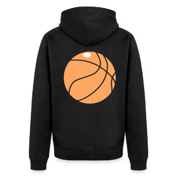 Basketball 5 0 25 - Unisex Premium Organic Zip Hoodie - black - Back - Nico (187cm)