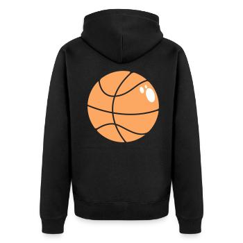 Basketball 5 0 25 - Unisex Premium Bio Zip Hoodie - Schwarz - Hinten - Nico (187cm)