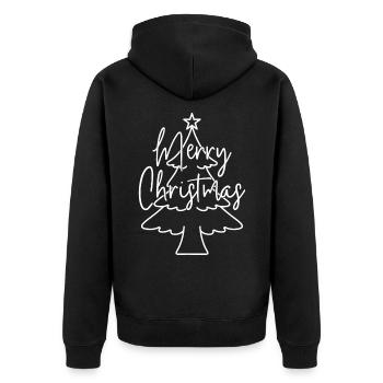 Merry Christmas - Unisex Premium Bio Zip Hoodie - Schwarz - Hinten - Nico (187cm)