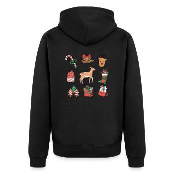 Happy Christmas Wishing you joy and peace this sea - Unisex Premium Organic Zip Hoodie - black - Back - Nico (187cm)