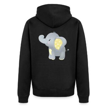 Baby Elephant Drôle De T-shirt Doux Idée Cadeau - Veste à capuche bio Premium Unisexe - noir - Dos - Nico (187cm)