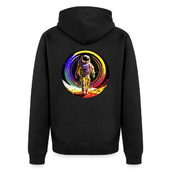 Sortie dans l’espace 1969 - Veste à capuche bio Premium Unisexe - noir - Dos - Nico (187cm)