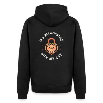 Cute cat design for cat lovers - Unisex Premium Organic Zip Hoodie - black - Back - Nico (187cm)