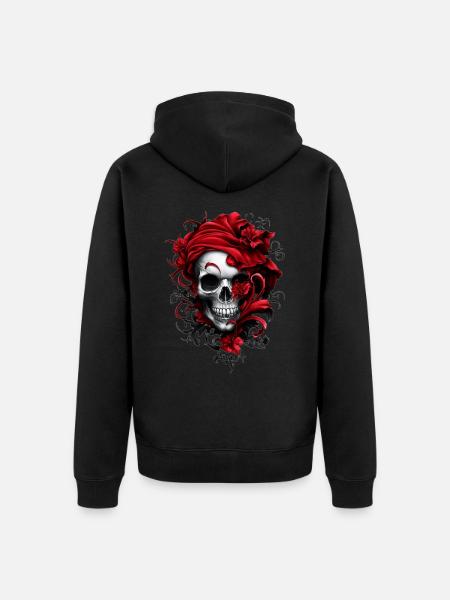 Stylish skull - Unisex Premium Organic Zip Hoodie - black