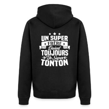 Un super frère devient toujours un super tonton - Veste à capuche bio Premium Unisexe - noir - Dos - Nico (187cm)