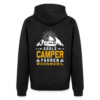 Coole Camper fahren Wohnmobil - Unisex Premium Bio Zip Hoodie - Schwarz - Hinten - Nico (187cm)