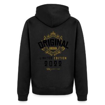 Anniversaire édition limitée 2022 - Veste à capuche bio Premium Unisexe - noir - Dos - Nico (187cm)
