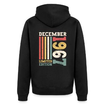 Original December 1967 55th birthday gift - Unisex Premium Organic Zip Hoodie - black - Back - Nico (187cm)