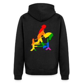 coloré cheval de loisir cheval de loisir hobby horsing - Veste à capuche bio Premium Unisexe - noir - Dos - Nico (187cm)
