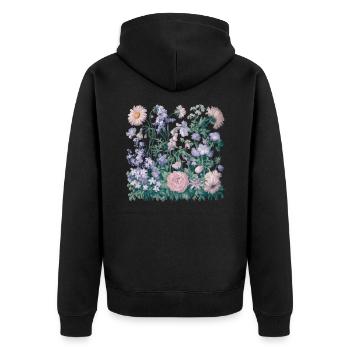 Jardinier de fleurs florales de fleurs sauvages colorées - Veste à capuche bio Premium Unisexe - noir - Dos - Nico (187cm)