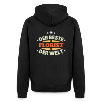 Der Beste Florist der Welt - Unisex Premium Bio Zip Hoodie - Schwarz - Hinten - Nico (187cm)