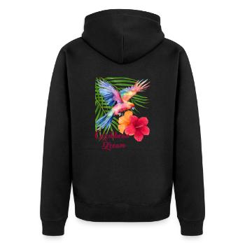 Carribean Dream - Unisex Premium Organic Zip Hoodie - black - Back - Nico (187cm)