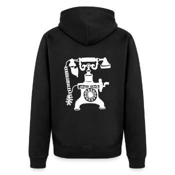 téléphone - Veste à capuche bio Premium Unisexe - noir - Dos - Nico (187cm)