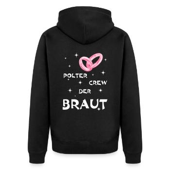Polterabend Braut - Unisex Premium Bio Zip Hoodie - Schwarz - Hinten - Nico (187cm)