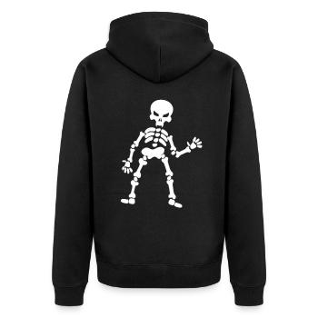 Skelett - Unisex Premium Bio Zip Hoodie - Schwarz - Hinten - Nico (187cm)