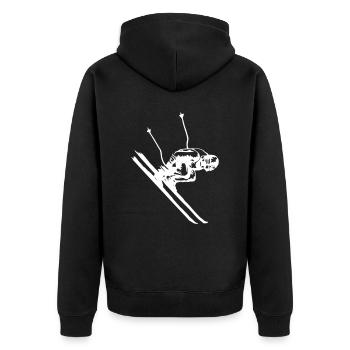 Skier, skiing - Unisex Premium Organic Zip Hoodie - black - Back - Nico (187cm)
