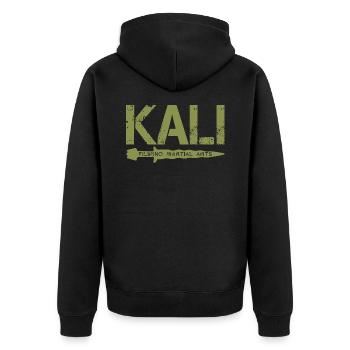 Eskrima Filipino Martial Arts Kampfsport Geschenk - Unisex Premium Bio Zip Hoodie - Schwarz - Hinten - Nico (187cm)
