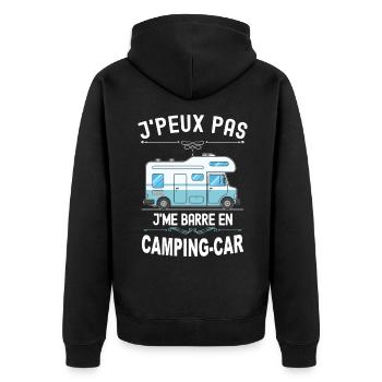 Je me Barre en Camping-car pour vivre le bonheur - Veste à capuche bio Premium Unisexe - noir - Dos - Nico (187cm)
