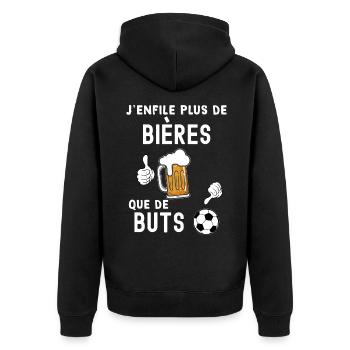 Bière foot et but cadeau apéro humour - Veste à capuche bio Premium Unisexe - noir - Dos - Nico (187cm)