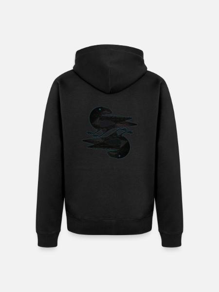 Hugin Munin - Unisex Premium Organic Zip Hoodie - black