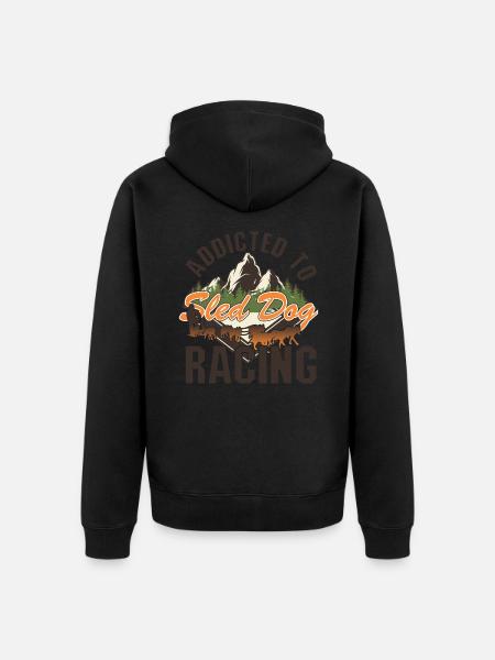 Sled dogs and sledding - Unisex Premium Organic Zip Hoodie - black