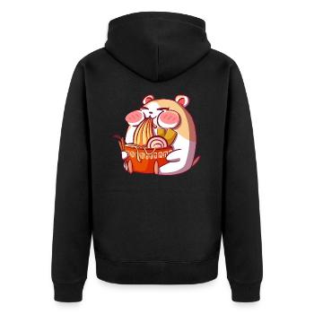 Kawaii Hamster Ramen Bowl Japon Fans Anime Otaku - Veste à capuche bio Premium Unisexe - noir - Dos - Nico (187cm)