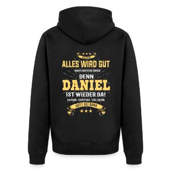 Daniel, tout ira bien T-shirt - Veste à capuche bio Premium Unisexe - noir - Dos - Nico (187cm)