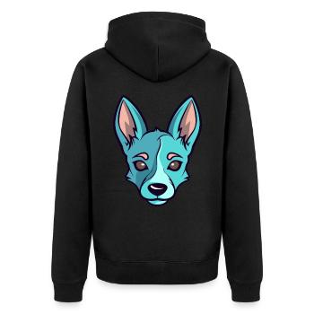 Niedliches Hundedesign für Hundebesitzer - Unisex Premium Bio Zip Hoodie - Schwarz - Hinten - Nico (187cm)