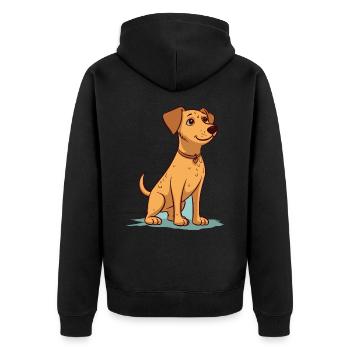 Cute dog design for dog owners - Unisex Premium Organic Zip Hoodie - black - Back - Nico (187cm)