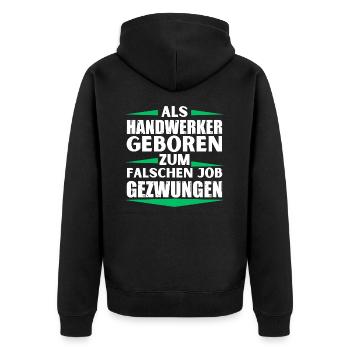 L’artisan a décroché le mauvais emploi - Veste à capuche bio Premium Unisexe - noir - Dos - Nico (187cm)