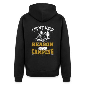 I Don't Need Reason To Go Camping - Unisex Premium Organic Zip Hoodie - black - Back - Nico (187cm)