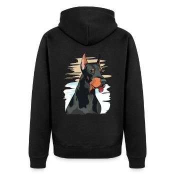 Doberman Pinscher Dog Lovers Art work Design - Veste à capuche bio Premium Unisexe - noir - Dos - Nico (187cm)