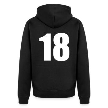 18 - Unisex Premium Organic Zip Hoodie - black - Back - Nico (187cm)