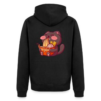 Kawaii Cat mange ramen Neko Japan Fan Anime Otaku - Veste à capuche bio Premium Unisexe - noir - Dos - Nico (187cm)