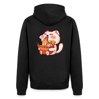 Kawaii Cat mange ramen Neko Japan Fan Anime Otaku - Veste à capuche bio Premium Unisexe - noir - Dos - Nico (187cm)