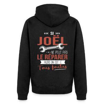 Si Joêl ne peut pas le réparer on est foutus - Veste à capuche bio Premium Unisexe - noir - Dos - Nico (187cm)