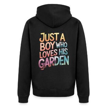 Gardener Garden Plants Gardening - Unisex Premium Organic Zip Hoodie - black - Back - Nico (187cm)