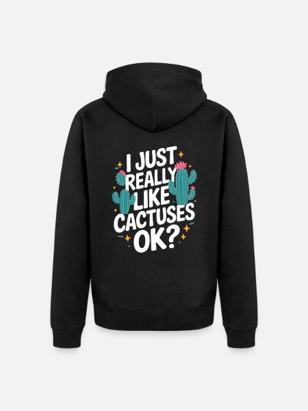 Cactus Cacti Desert Plant - Unisex Premium Organic Zip Hoodie - black